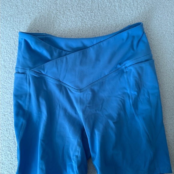 Women's Blue Athletic Shorts - Picture 1 of 3